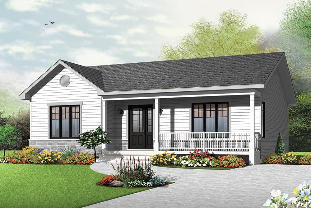 2-Bedroom, 1103 Sq Ft Craftsman Home Plan - 126-1937 - Main Exterior