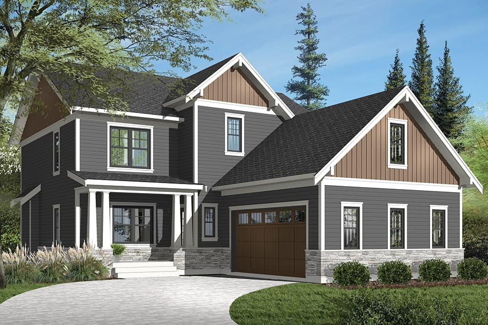3-Bedroom, 2422 Sq Ft Craftsman House Plan - 126-1953 - Front Exterior