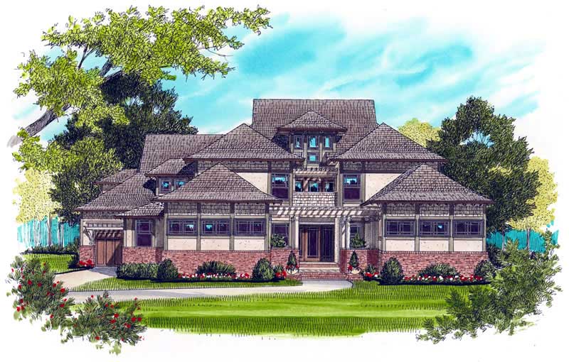 5-Bedroom, 5185 Sq Ft Craftsman House Plan - 127-1005 - Front Exterior