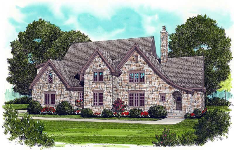 4-Bedroom, 3609 Sq Ft European House Plan - 127-1008 - Front Exterior
