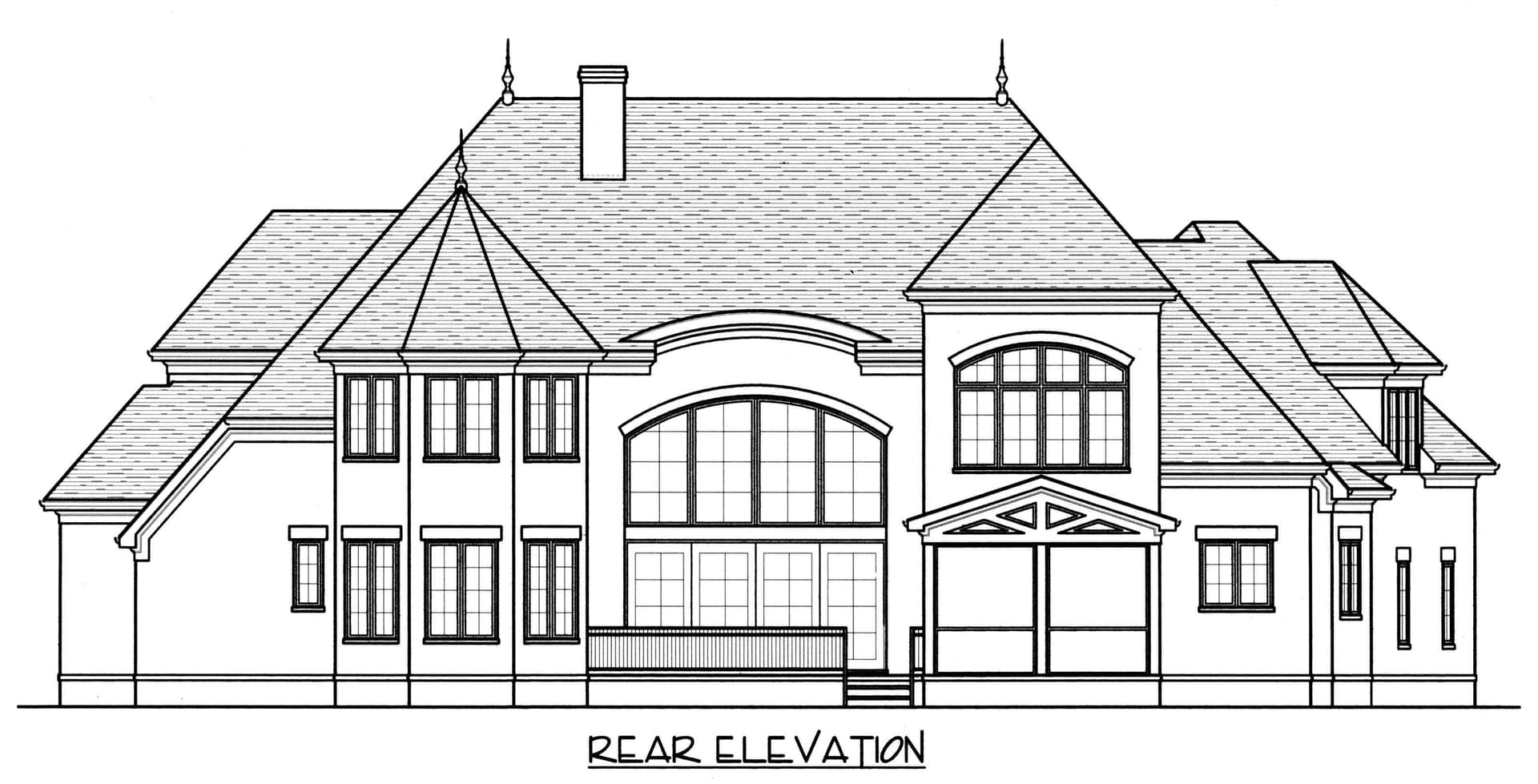 Home Plan Rear Elevation