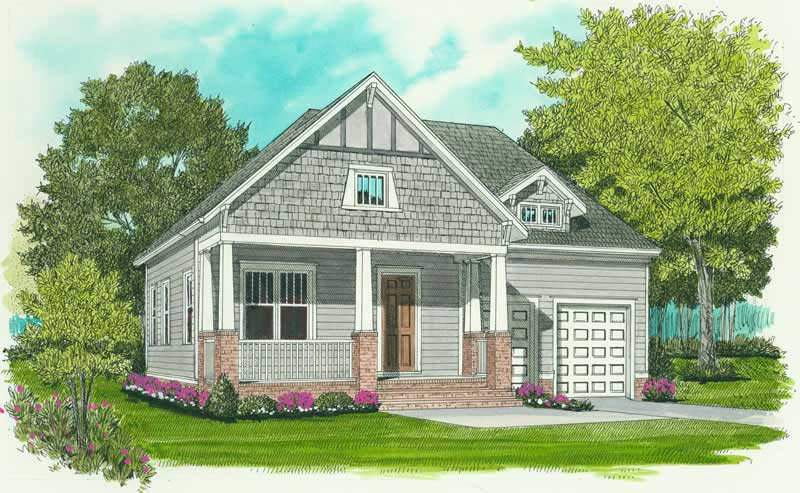 3-Bedroom, 1728 Sq Ft Craftsman House Plan - 127-1043 - Front Exterior