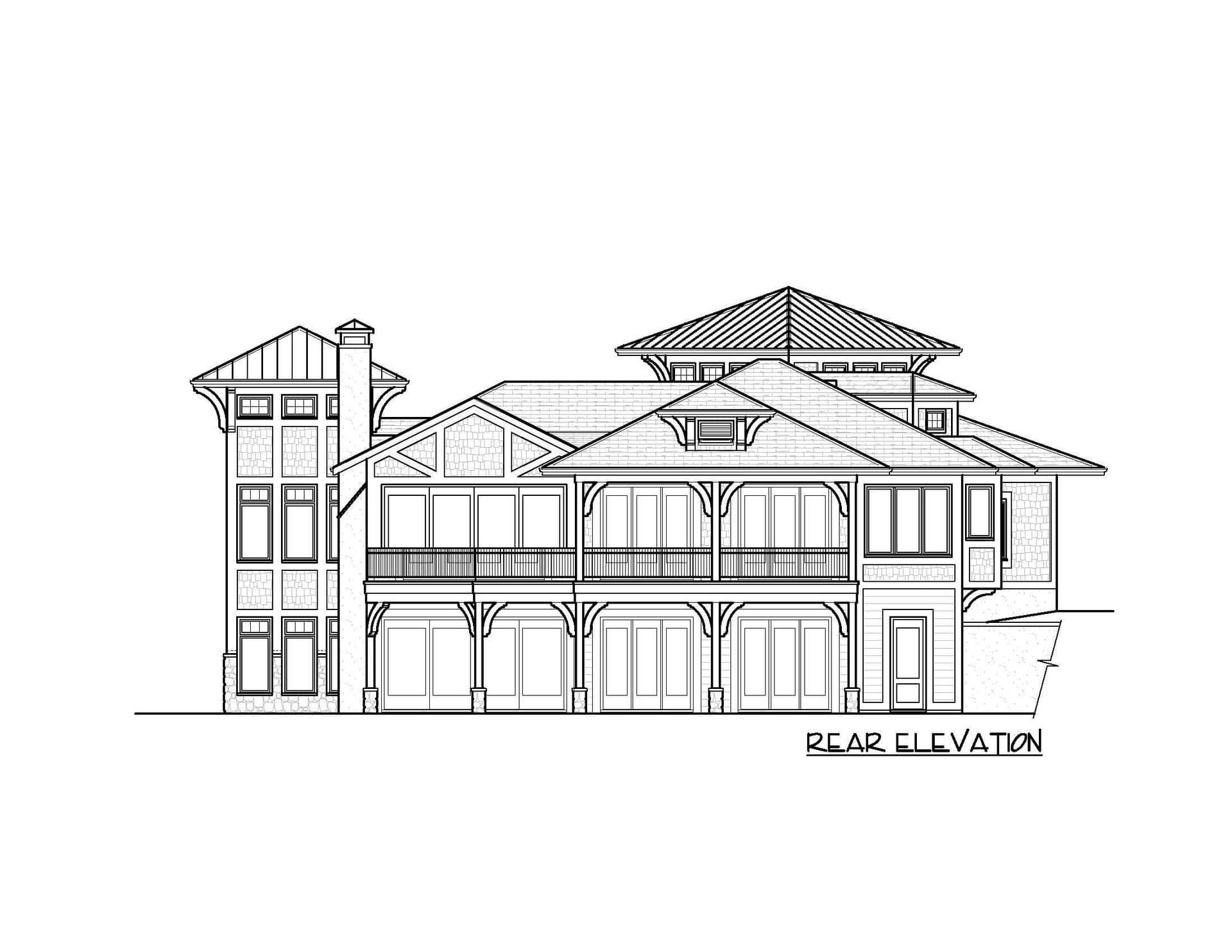 Home Plan Rear Elevation