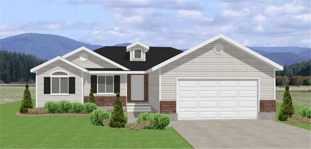 3-Bedroom, 1361 Sq Ft Contemporary Home Plan - 129-1018 - Main Exterior