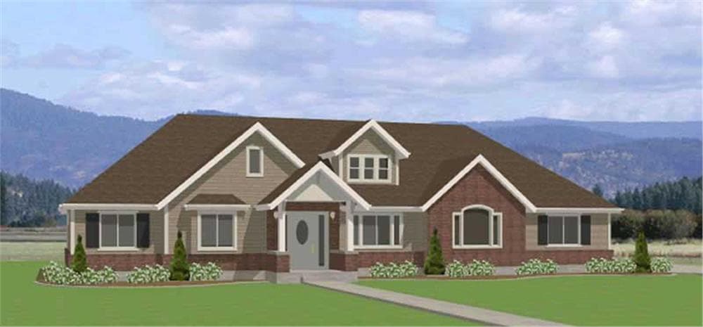 3-Bedroom, 2120 Sq Ft Contemporary Home Plan - 129-1030 - Main Exterior