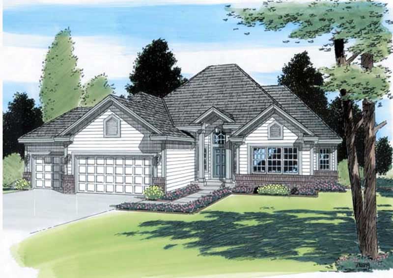 3-Bedroom, 2504 Sq Ft European House Plan - 131-1005 - Front Exterior