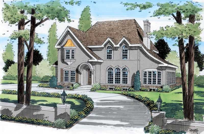 1-Bedroom, 2893 Sq Ft European House Plan - 131-1023 - Front Exterior