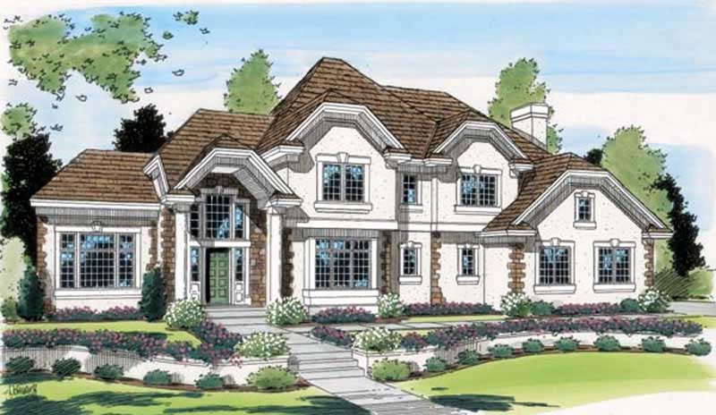 4-Bedroom, 3485 Sq Ft European Home Plan - 131-1031 - Main Exterior