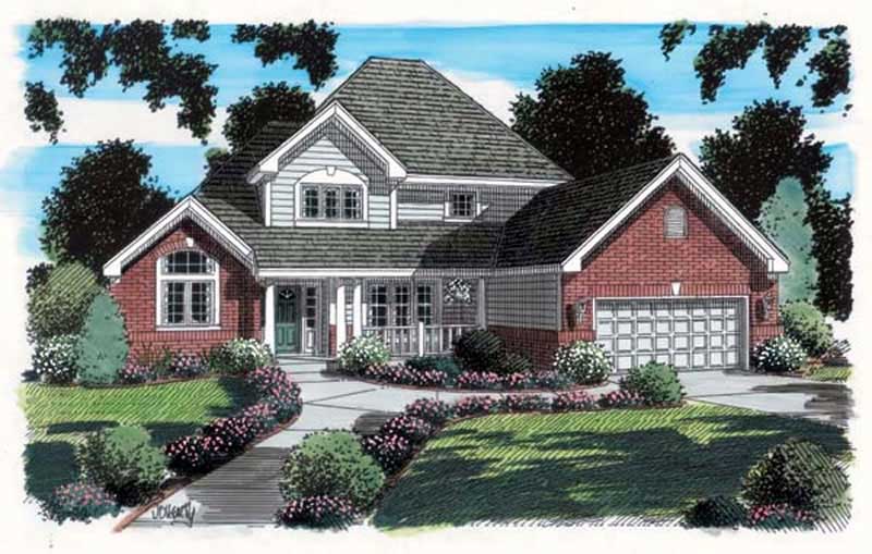 4-Bedroom, 2257 Sq Ft Country Home Plan - 131-1067 - Main Exterior