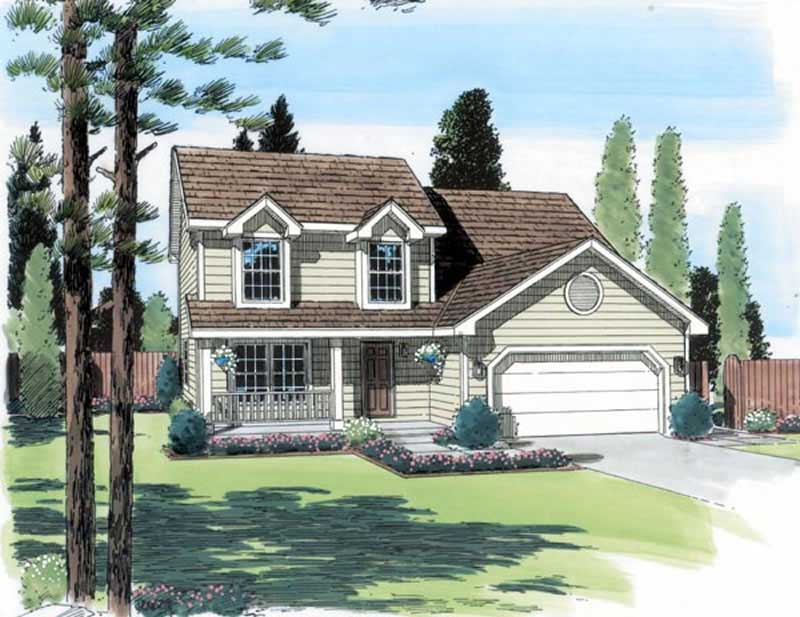 4-Bedroom, 1505 Sq Ft Cape Cod House Plan - 131-1068 - Front Exterior
