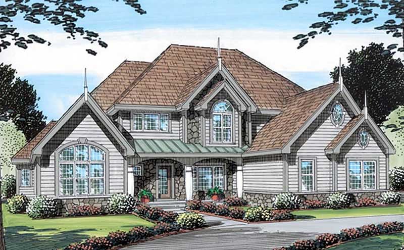 1-Bedroom, 3122 Sq Ft European Home Plan - 131-1081 - Main Exterior