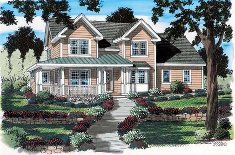 4-Bedroom, 2226 Sq Ft Country House Plan - 131-1118 - Front Exterior