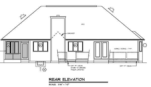 Home Plan Rear Elevation