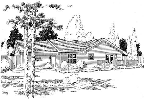 Home Plan Rear Elevation