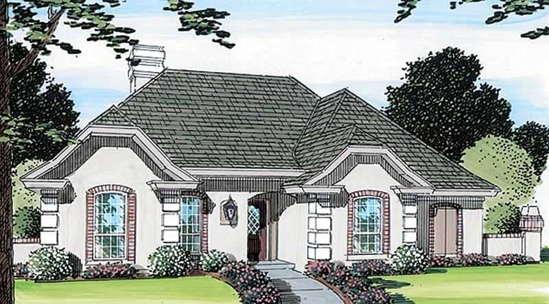 4-Bedroom, 2070 Sq Ft European House Plan - 131-1200 - Front Exterior