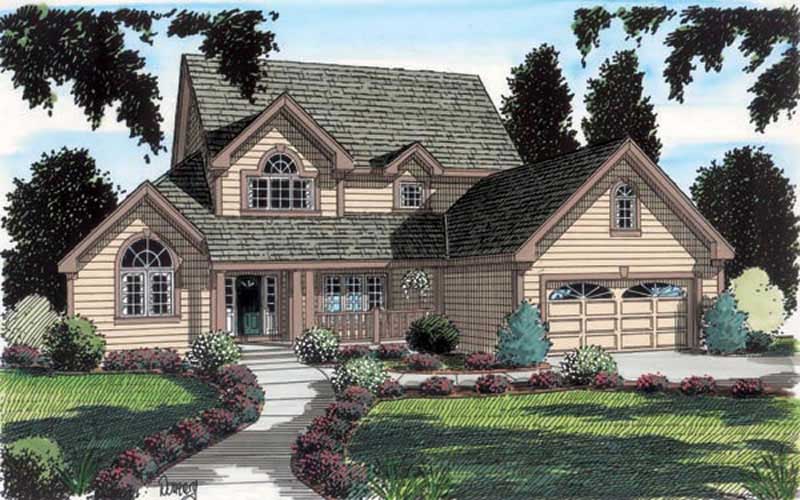 4-Bedroom, 2257 Sq Ft Colonial Home Plan - 131-1210 - Main Exterior
