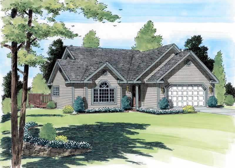 3-Bedroom, 1346 Sq Ft Small House Plans - 131-1219 - Front Exterior