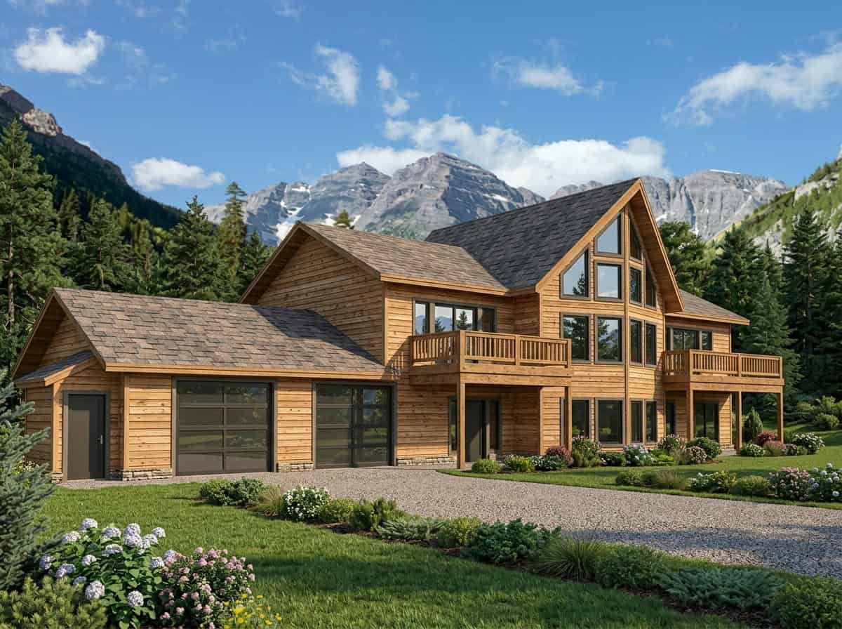 Front Elevation of this Rustic House (#132-1202) at The Plan Collection.
