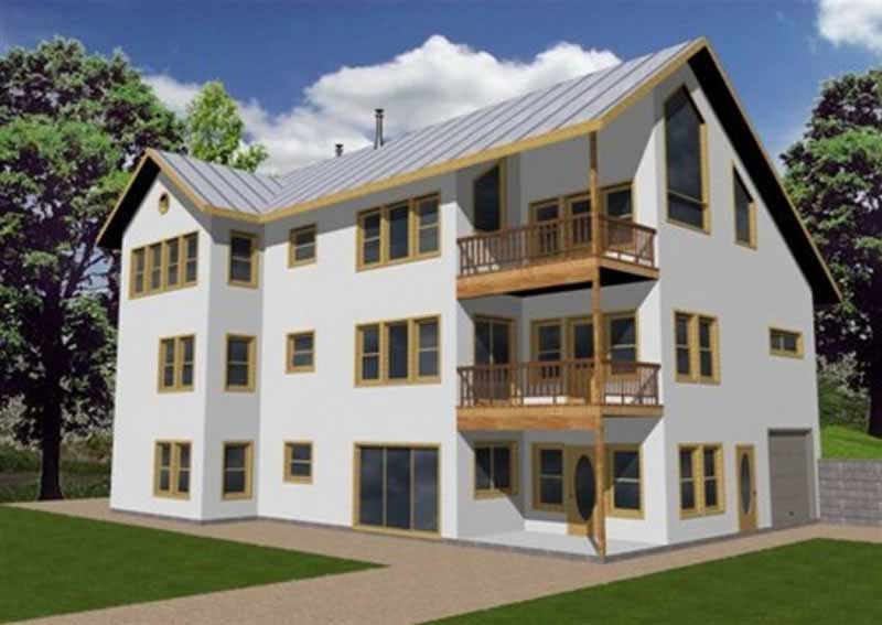 4-Bedroom, 3029 Sq Ft Concrete Block/ ICF Design Home Plan - 132-1209 - Main Exterior