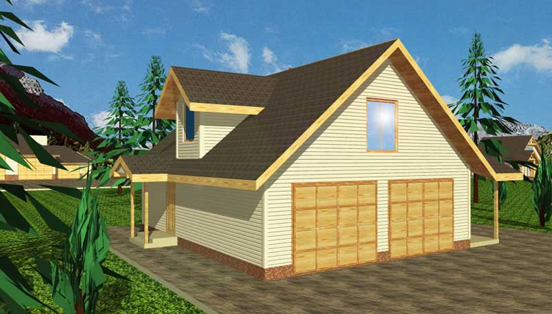 2-Bedroom, 951 Sq Ft Garage House Plan - 132-1235 - Front Exterior
