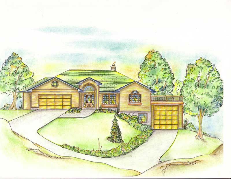 2-Bedroom, 3302 Sq Ft Concrete Block/ ICF Design House Plan - 132-1252 - Front Exterior