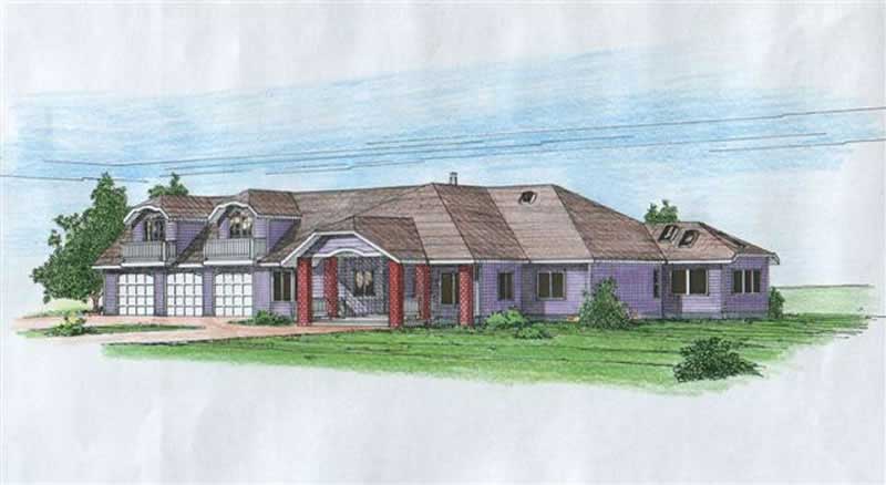 3-Bedroom, 2359 Sq Ft Concrete Block/ ICF Design Home Plan - 132-1255 - Main Exterior