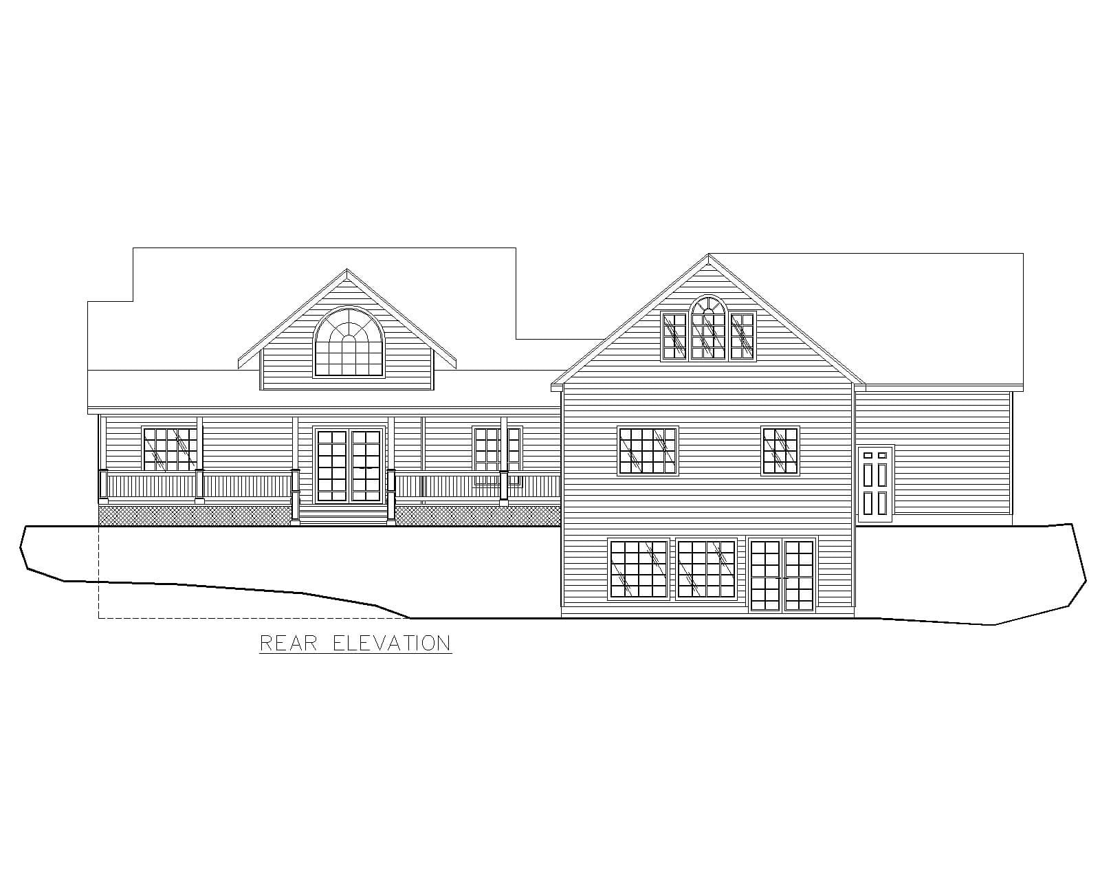 Home Plan Rear Elevation
