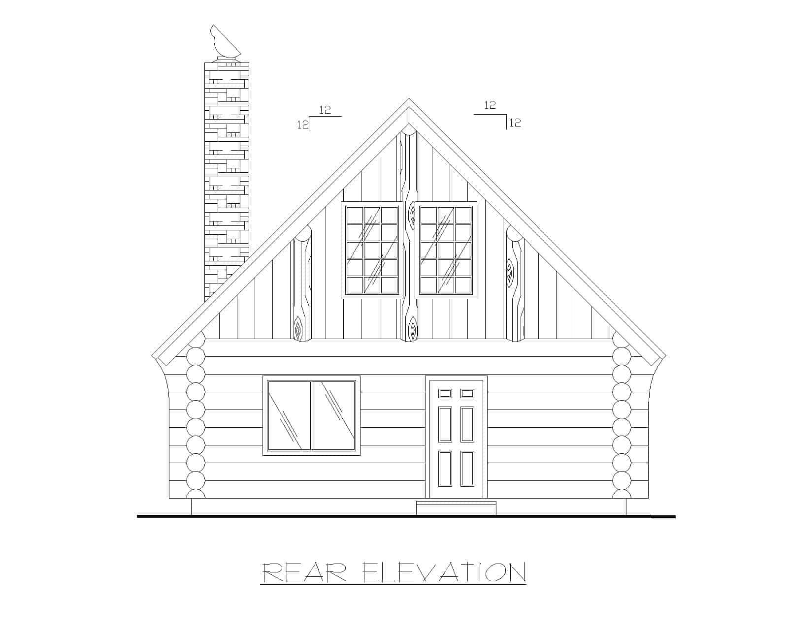 Home Plan Rear Elevation