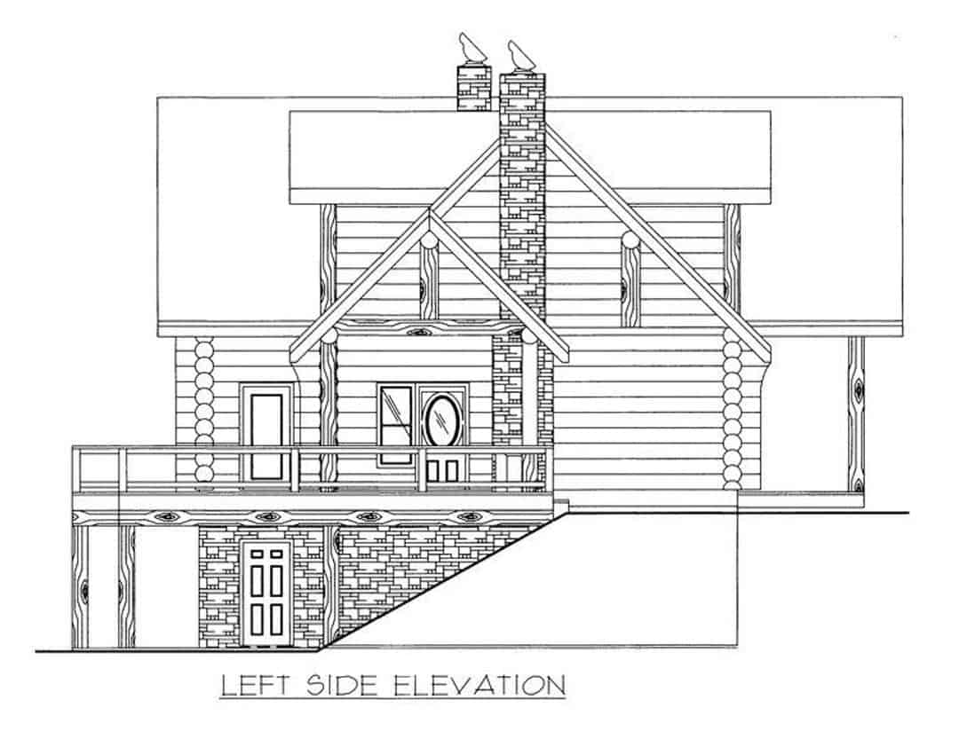Home Plan Left Elevation of this 4-Bedroom,4565 Sq Ft Plan -132-1291