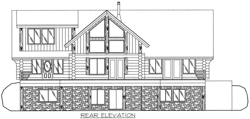 Home Plan Rear Elevation of this 3-Bedroom,2513 Sq Ft Plan -132-1294