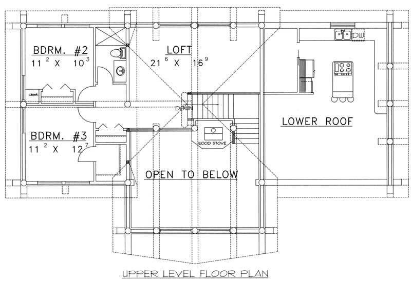 Floor Plan Second Story of Cape Cod Plan #132-1294