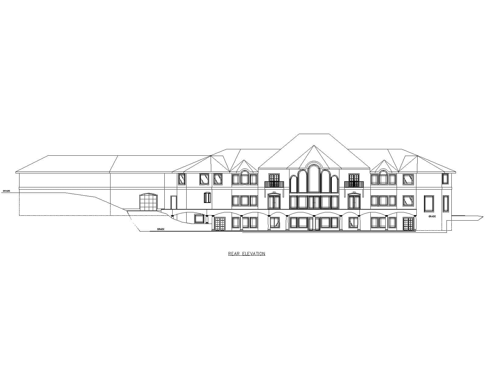 Home Plan Rear Elevation