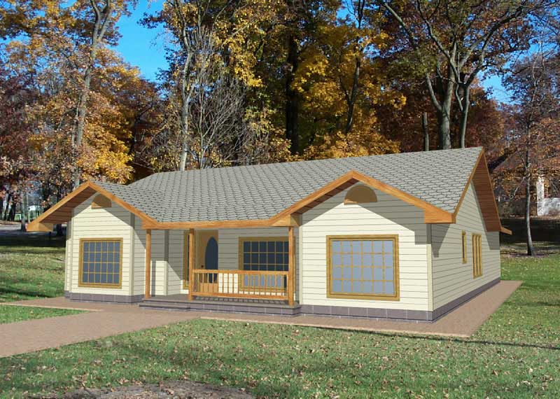 3-Bedroom, 1568 Sq Ft Ranch Home Plan - 132-1317 - Main Exterior