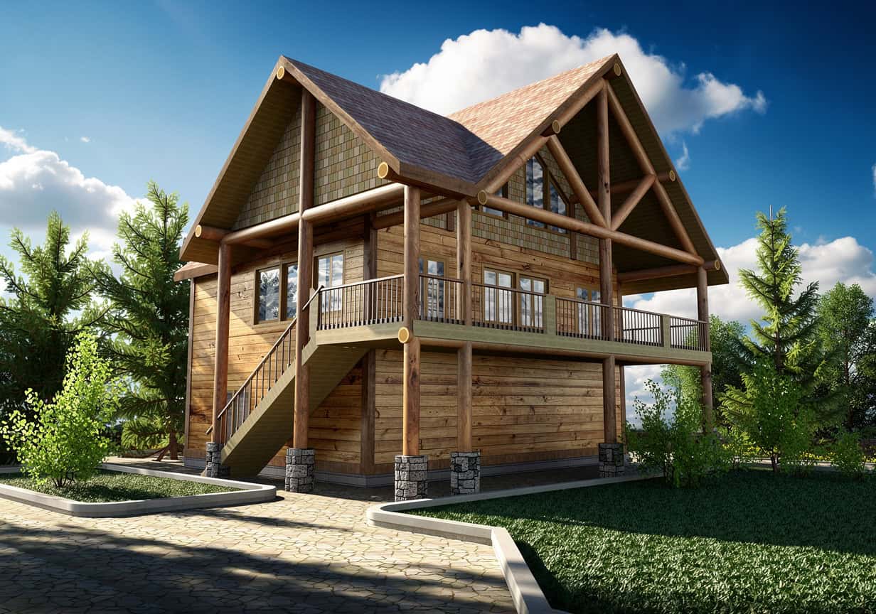 Front Elevation of this Vacation Homes House (#132-1322) at The Plan Collection.
