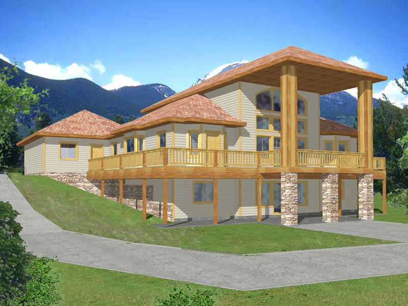 3-Bedroom, 2428 Sq Ft Vacation Homes Home Plan - 132-1384 - Main Exterior