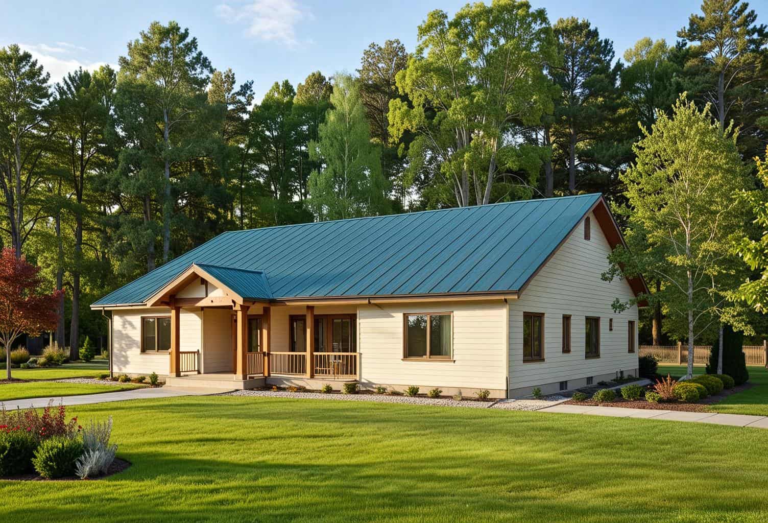 Front Elevation of this Ranch House (#132-1392) at The Plan Collection.
