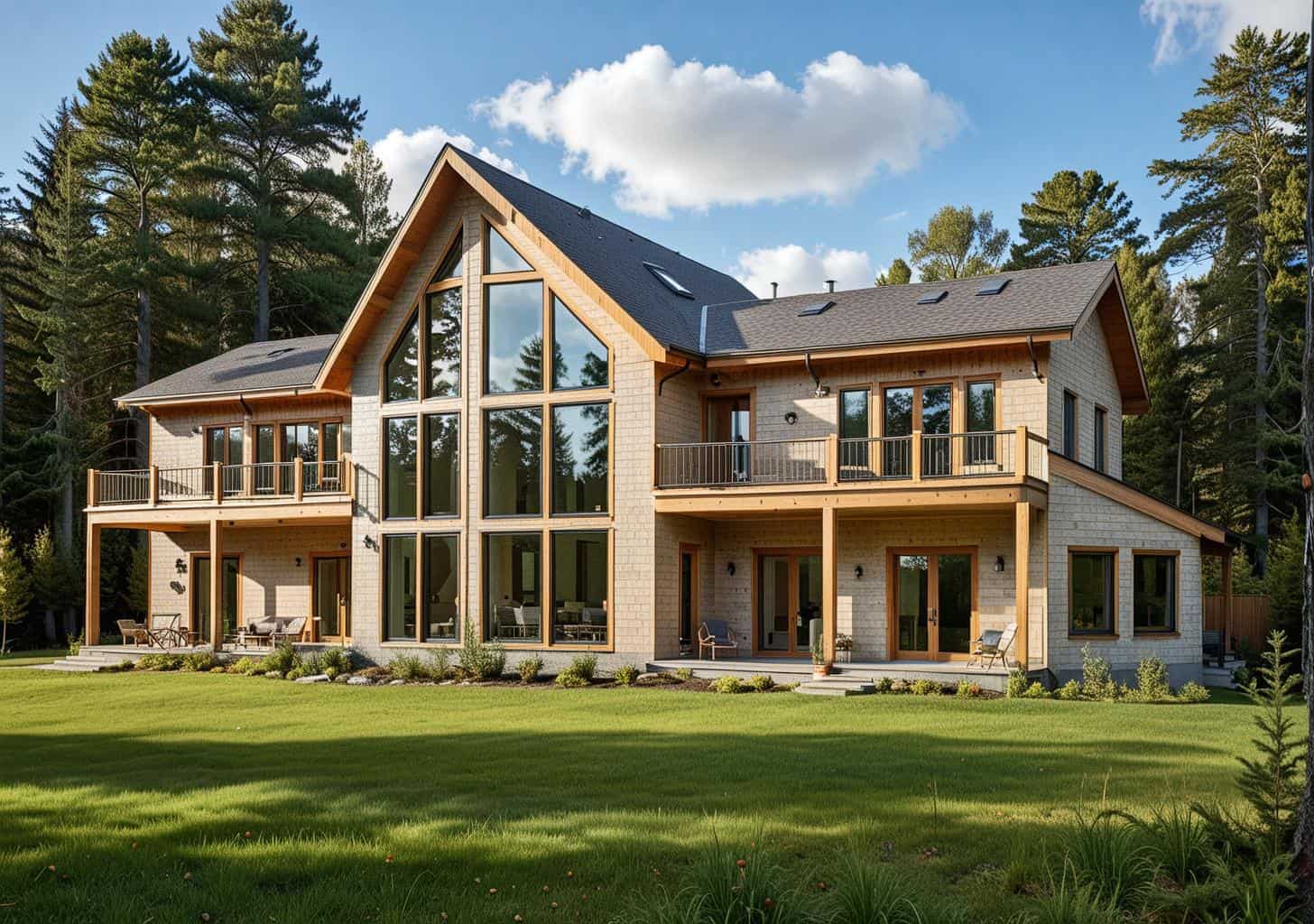 Front Elevation of this Log Cabin House (#132-1393) at The Plan Collection.