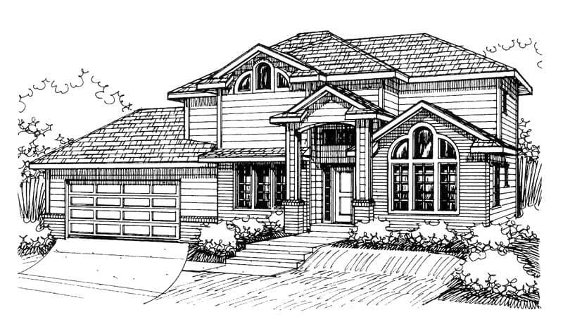 3-Bedroom, 1995 Sq Ft Contemporary Home Plan - 132-1420 - Main Exterior