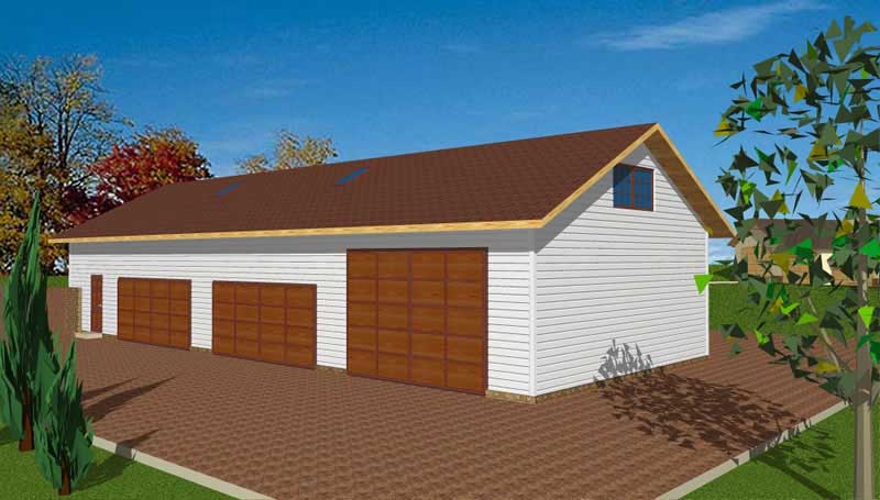 1-Bedroom, 3085 Sq Ft Garage House Plan - 132-1433 - Front Exterior