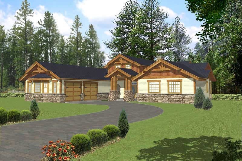 3-Bedroom, 2451 Sq Ft Craftsman Home Plan - 132-1459 - Main Exterior