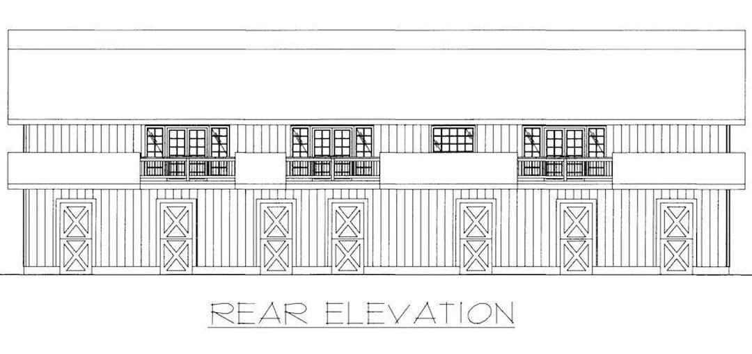 Home Plan Rear Elevation