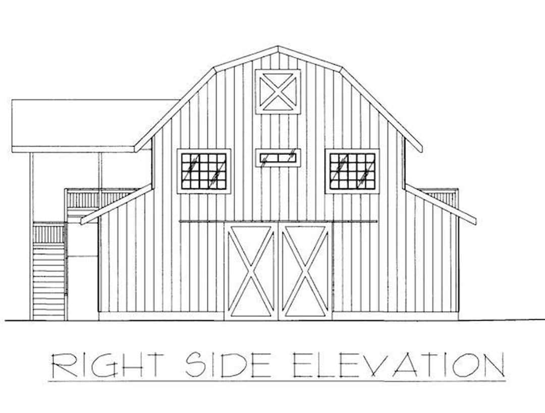 Home Plan Right Elevation