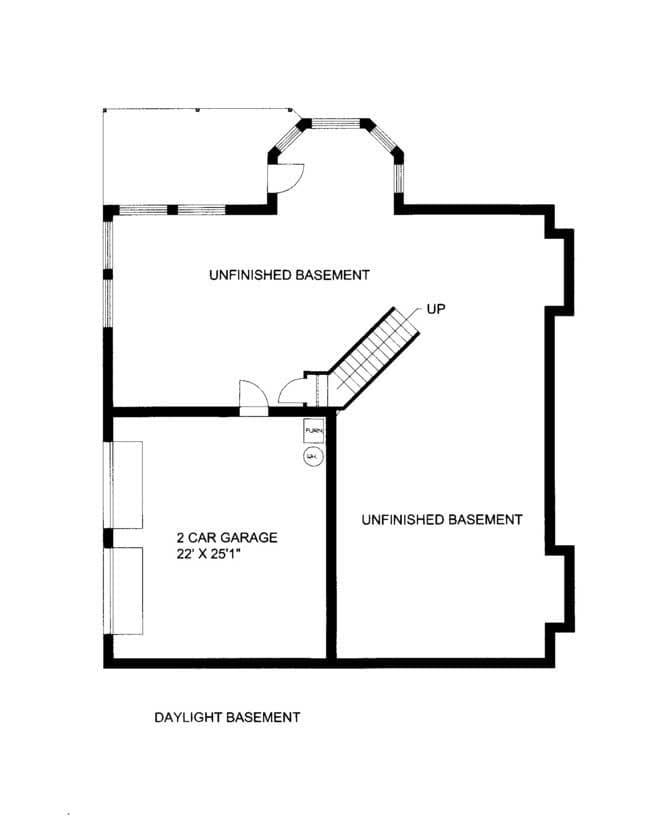 Floor Plan Basement of Concrete Block/ ICF Design Plan #132-1521