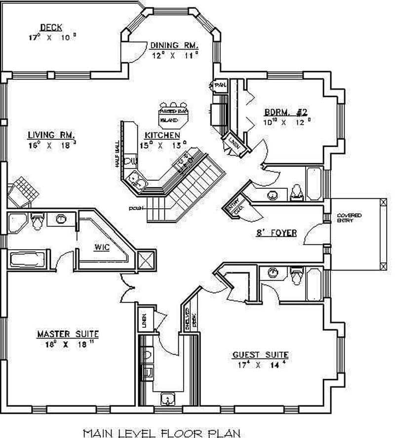 Floor Plan First Story of Concrete Block/ ICF Design Plan #132-1521