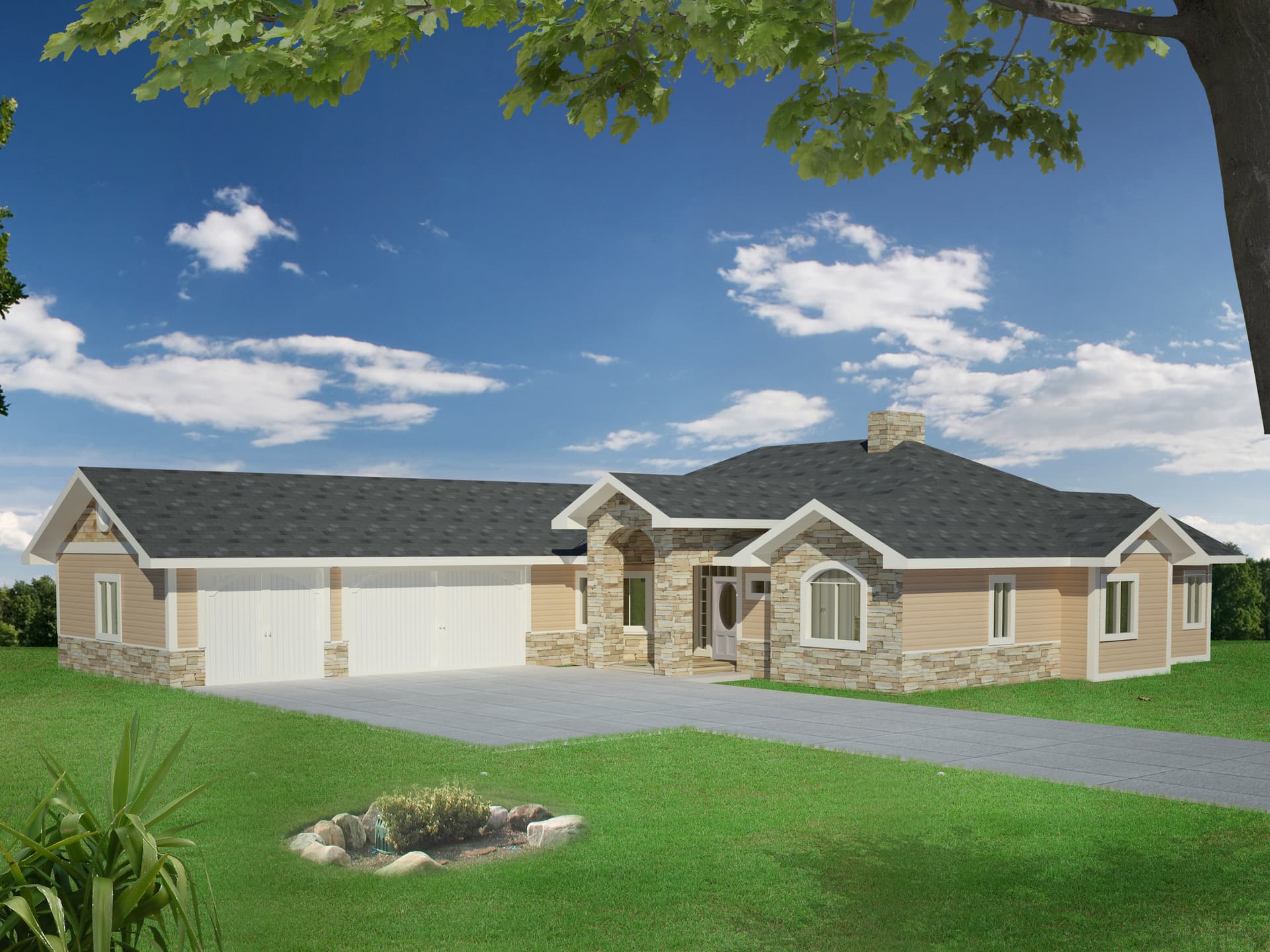 2-Bedroom, 2039 Sq Ft Traditional Home Plan - 132-1527 - Main Exterior