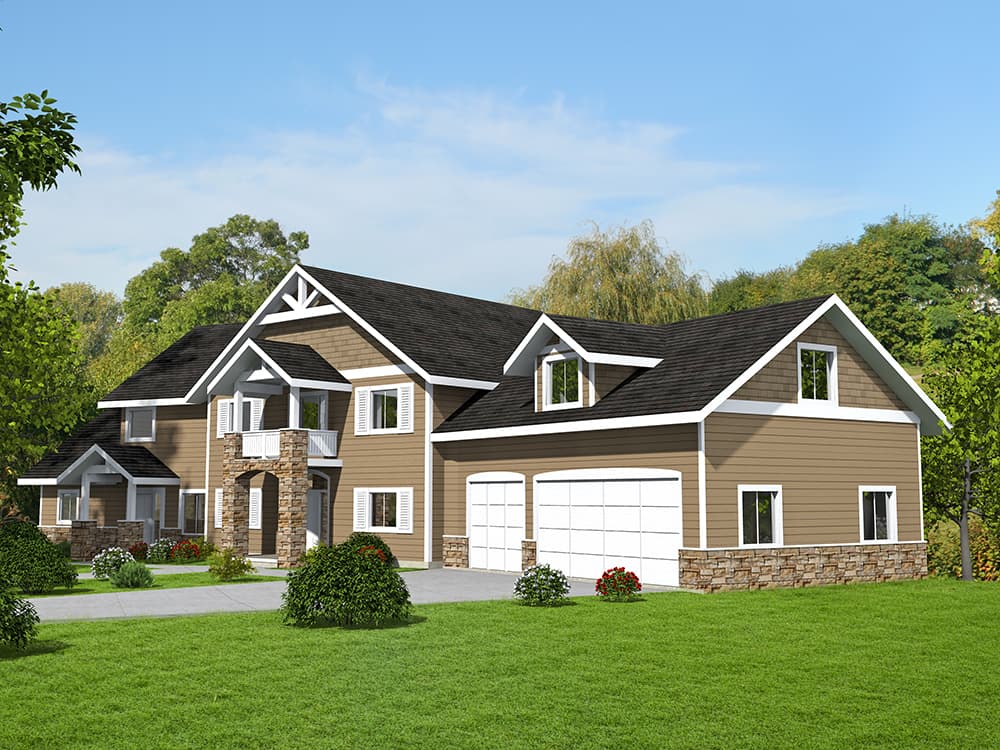 5-Bedroom, 6058 Sq Ft Craftsman House Plan - 132-1622 - Front Exterior