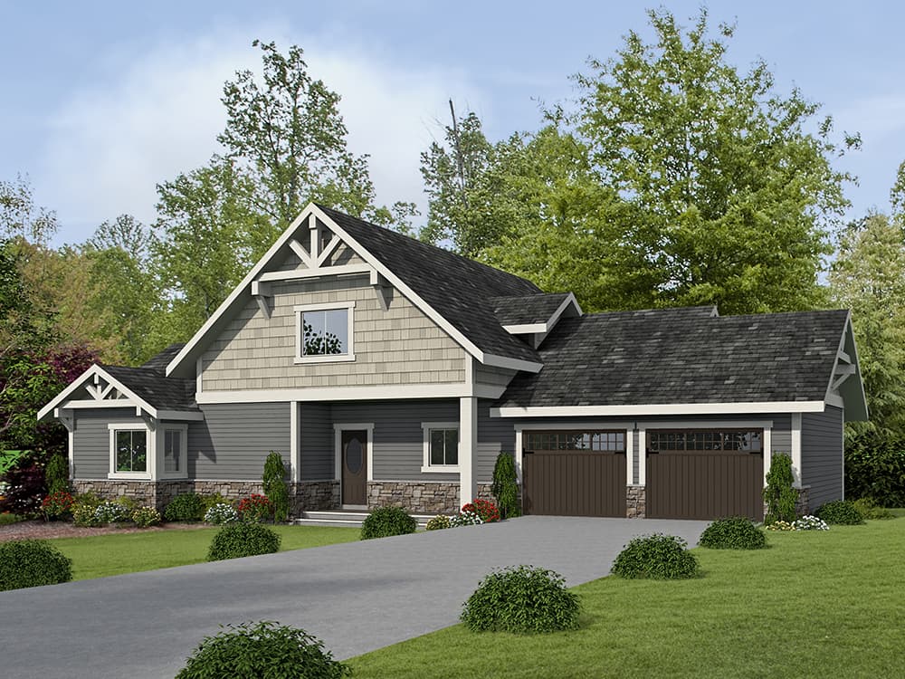 3-Bedroom, 1824 Sq Ft Craftsman House Plan - 132-1659 - Front Exterior