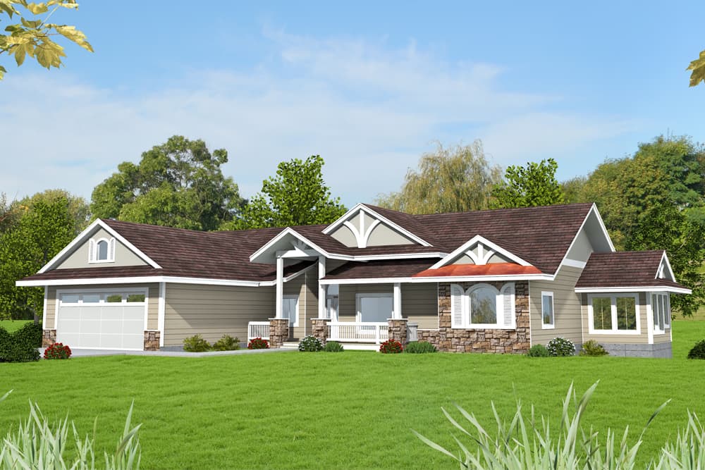 3-Bedroom, 2342 Sq Ft Traditional House Plan - 132-1683 - Front Exterior