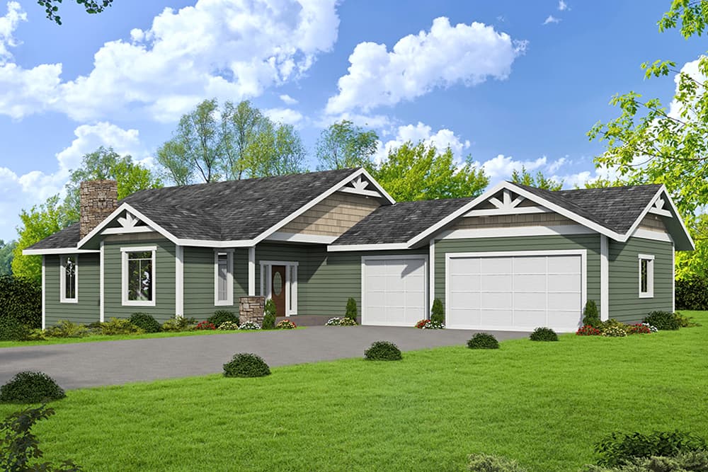4-Bedroom, 2596 Sq Ft Craftsman Home Plan - 132-1688 - Main Exterior