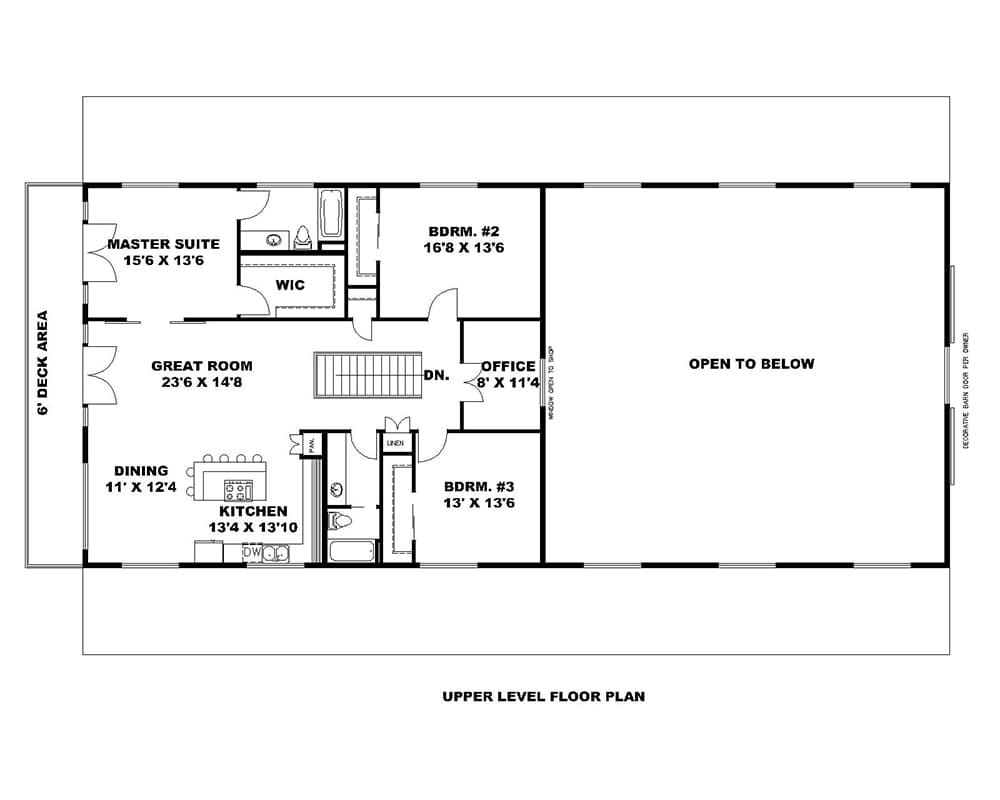 Floor Plan Second Story of Garage Plan #132-1694